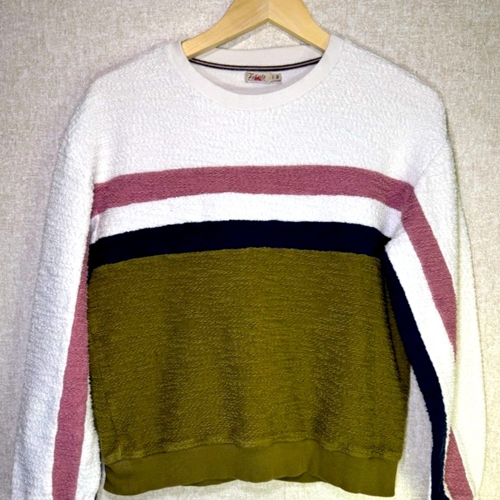 Faherty French Terry Organic Cotton Striped Pullover 
Size M 
Great condition